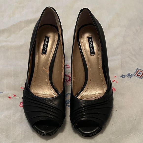 Alex Marie | Shoes | Alex Marie Elegant Black Peep Toe Heels | Poshmark